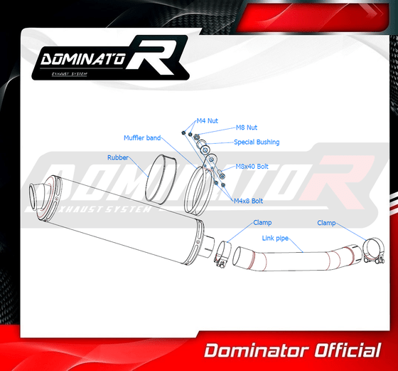 YZF 600 R THUNDERCAT (1996 - 2006) exhaust silencer round | Dominator