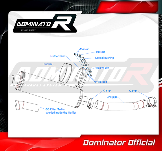 YZF 600 R THUNDERCAT (1996 - 2006) homologated exhaust silencer round | Dominator