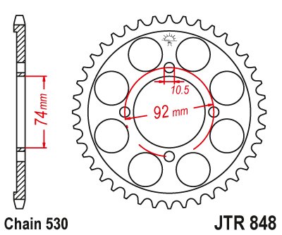 RD 250 (1973 - 1977) steel rear sprocket | JT Sprockets