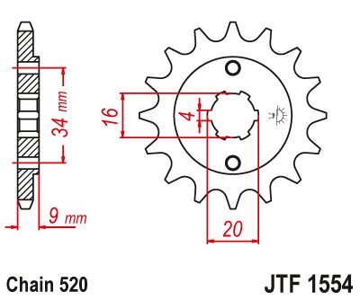 YFS 200 BLASTER (1988 - 2006) front sprocket 13tooth pitch 520 jtf155413 | JT Sprockets