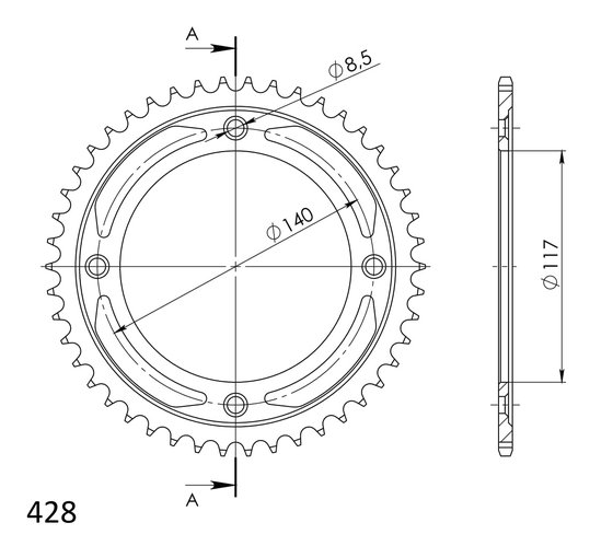 YZ 80 (1986 - 1992) supersprox rear sprocket 831.46 | Supersprox