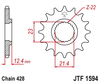 XT 250 (2008 - 2021) front sprocket 15tooth pitch 428 jtf159415 | JT Sprockets