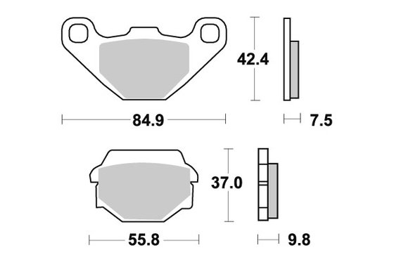 YFM 300 GRIZZLY (2012 - 2013) brakepads ceramic | SBS