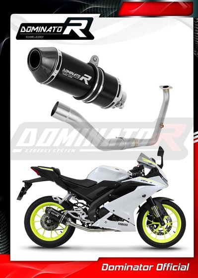 YZF R 125 (2021 - 2022) full exhaust system silencer hp3 black | Dominator