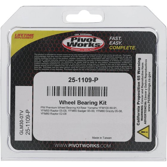 YFM 80 GRIZZLY (2005 - 2008) wheel bearing kit rear | All Balls