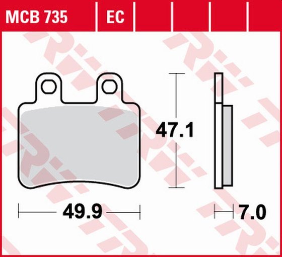 DT 50 (2002 - 2008) organic brake pad for scooter - 125 | TRW