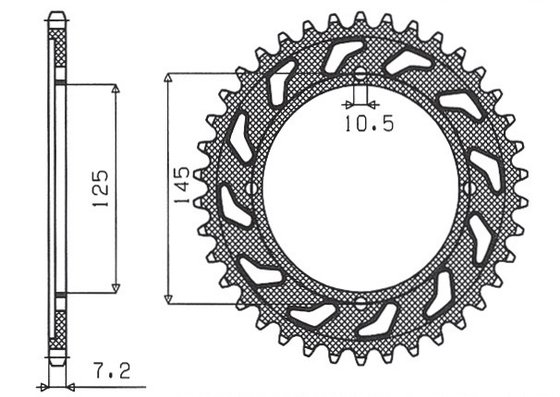 XVS 125 DRAG STAR (2000 - 2005) 428 59t steel rear sprocket | SUNSTAR SPROCKETS