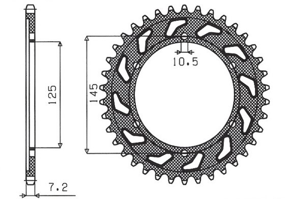 TDM 850 (1996 - 1998) rear steel sprocket - 42 teeth, 525 pitch | SUNSTAR SPROCKETS